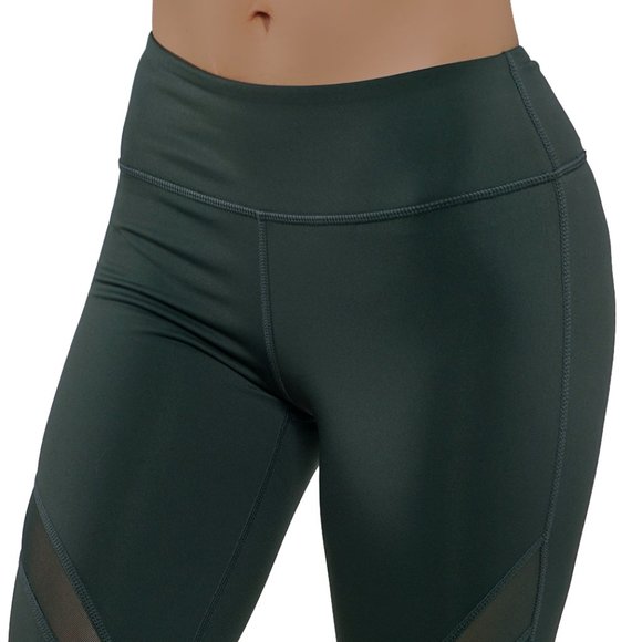 Mesh-Panel Active Leggings Zipper Pocket - Picture 7 of 7